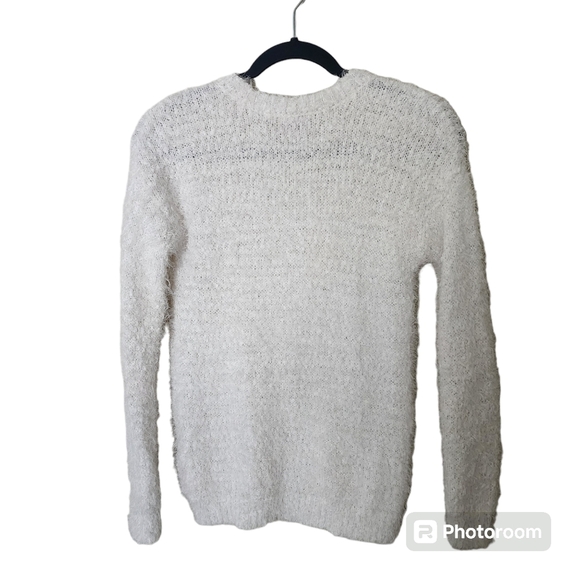 SO Women's White Eyelash Fuzzy Sweater - Size XS - Picture 2 of 5